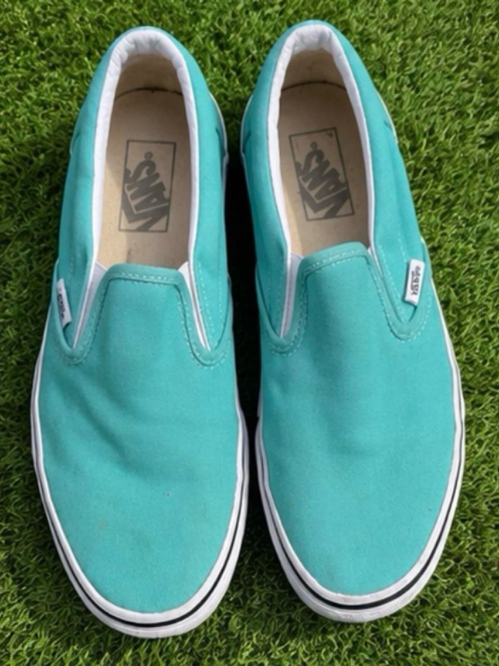 Vans Kids Slip-On Sneakers in Teal Blue